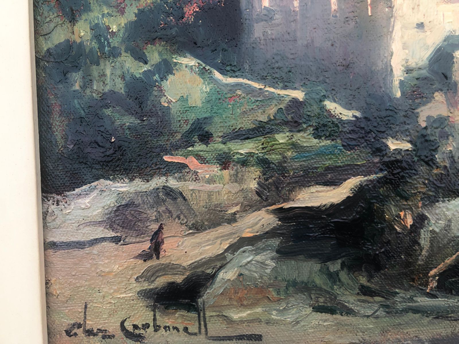 Rosendo Gonzalez Carbonell Spanish Landscape Oil On Board Painting Santa Creu D'olorda 1981 photo Art