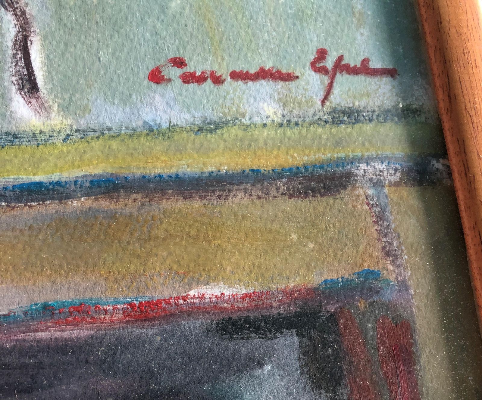 Carmen Espel – Mid Century Post Impressionistisch Stilleven Met Schoenen En Bloemen, Spaans Olieverf Op Papier, Ingelijst, Ca. 1980 photo for sale