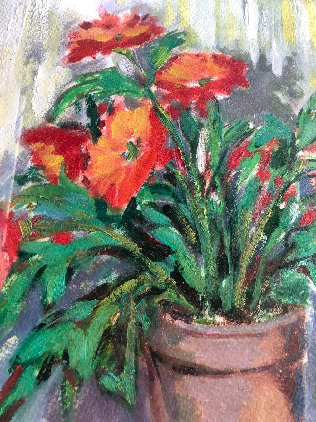 Carmen Espel Mid Century Post Impressionist Still Life With Shoes And Flowers, Spanish Oil On Paper, Framed, C.1980 photo 500.0
