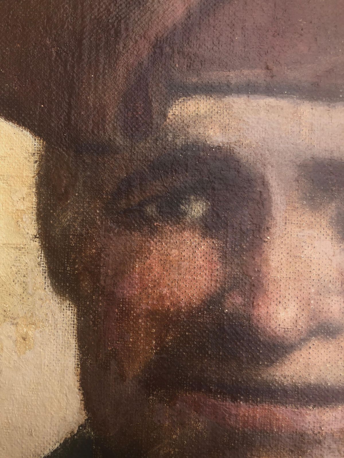 Catalan Peasant Oil On Canvas Painting Spanish C.1930 photo Art