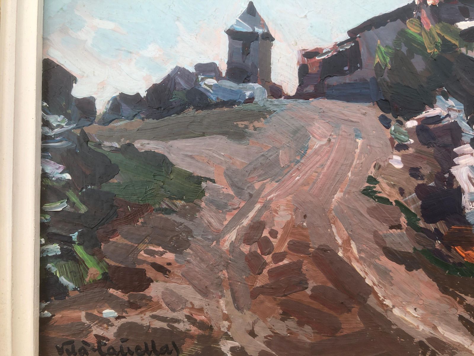 José María Vila Cañellas Canyelles Sitges Spain Landscape Original Oil On Board Painting 1973 photo Art
