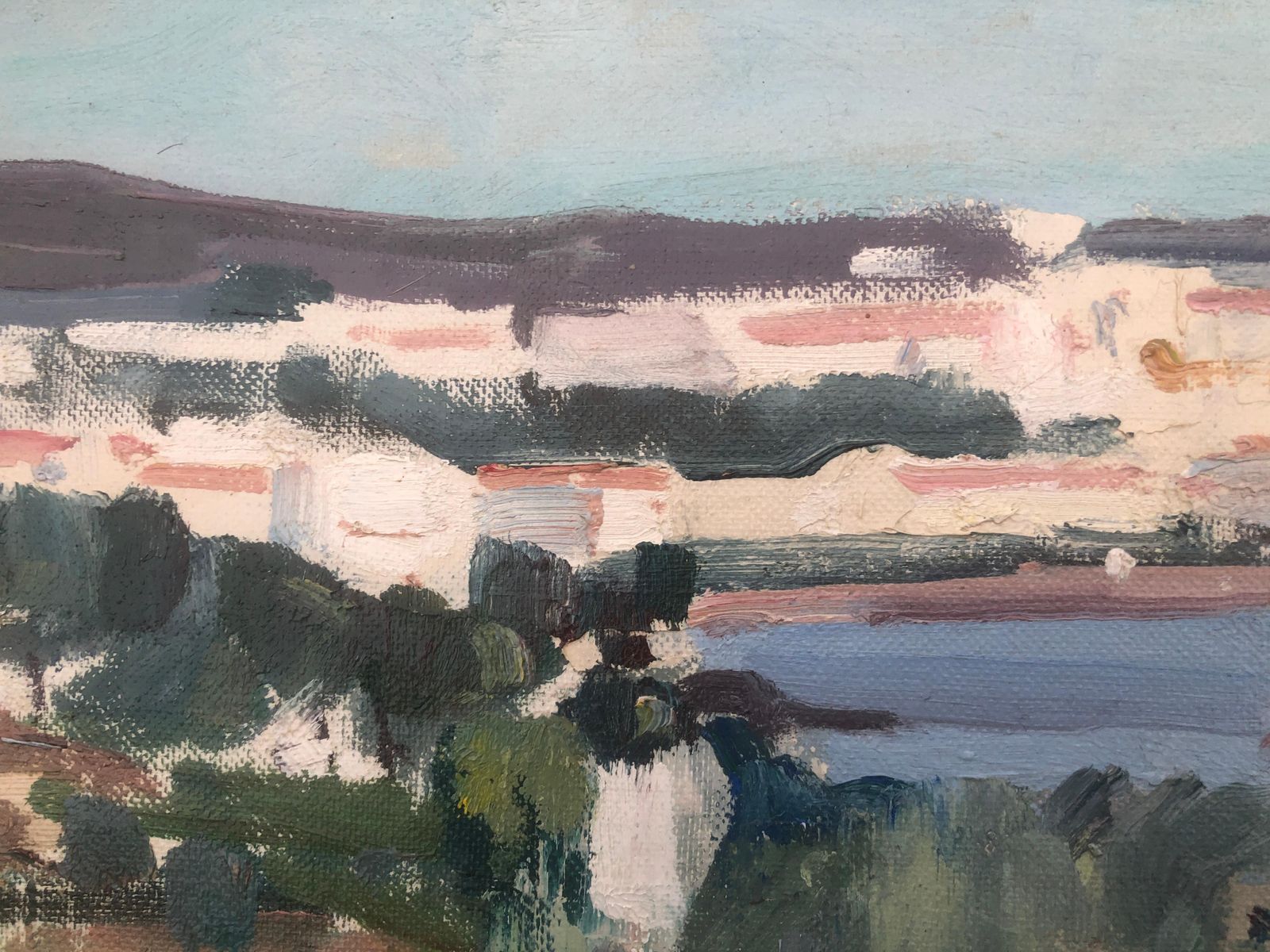 Rafael Duran Benet Cadaques Spain Oil Painting Spanish Mediterranean Seascape C.1990 photo vinterior