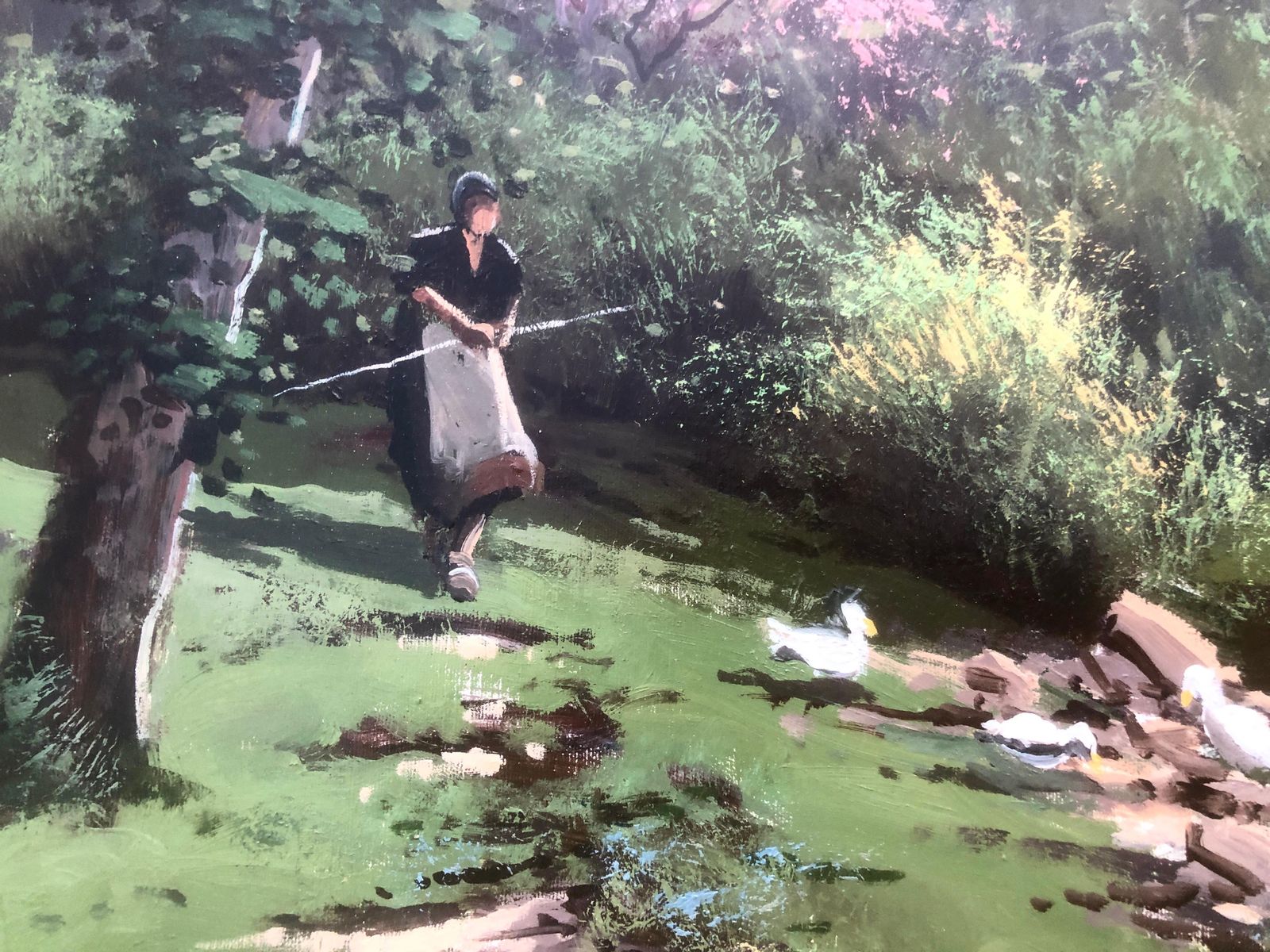 Josep Colomer Valls Landscape With River Oil On Canvas Painting Spain Spanish C.2010 photo Art