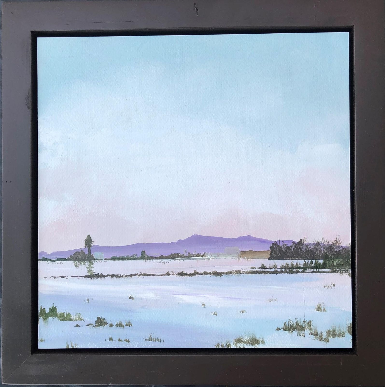 Alberto Biesok Pink Mountain Acrylic Paint On Board Landscape 2020 photo furniture