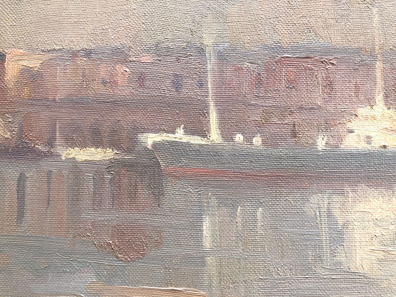 Antonio Sala Herrero Mediterranean Harbor Barcelona Marina Coastal Oil Painting Port Scene 1974 photo 700.0