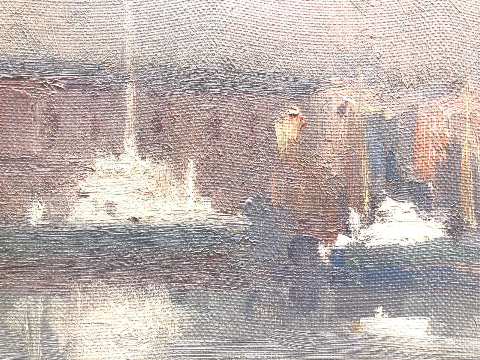Antonio Sala Herrero Mediterranean Harbor Barcelona Marina Coastal Oil Painting Port Scene 1974 photo buy