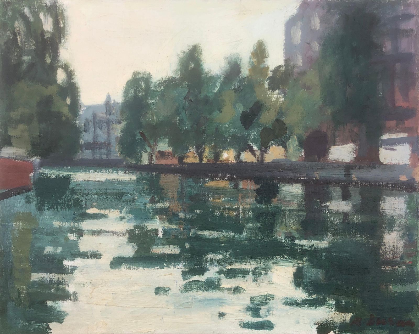 Rafael Duran Benet Amsterdam Netherlands Oil Painting Dutch Urbanscape C.1990