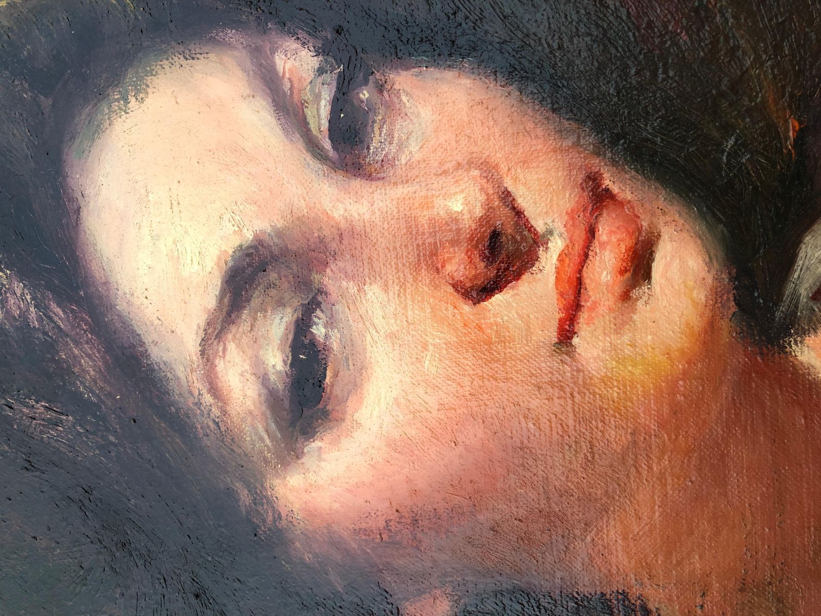 Rosendo Gonzalez Carbonell Woman Posing Oil On Canvas Painting C.1980 photo 750.0