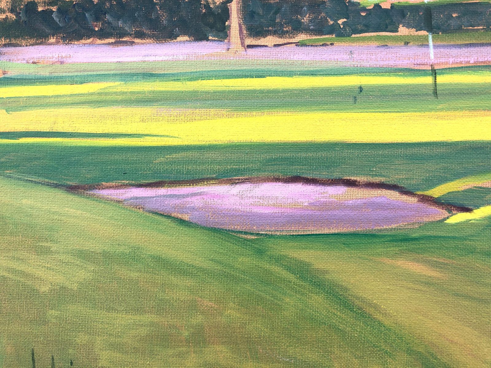 Isidoro Lazaro La Quinta Golf Marbella Spain Oil On Canvas Painting Spanish Landscape C.2000 photo for sale