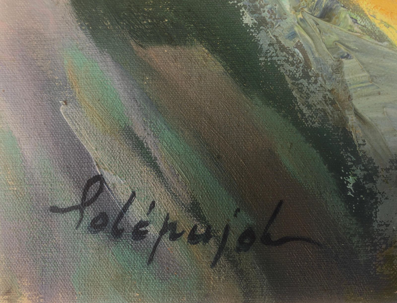 Josep Sole Pujol Mediterranean Coastal Landscape Mallorca Seascape Impressionist Oil Painting Art C.1965 photo furniture