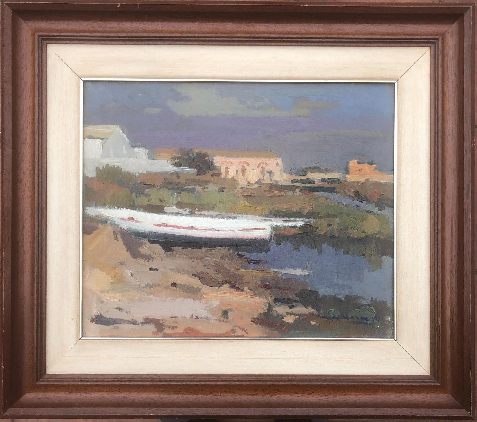 Antonio Sala Herrero Sant Carles De La Rapita Spain Oil On Canvas Painting Landscape Seascape 1979 photo furniture