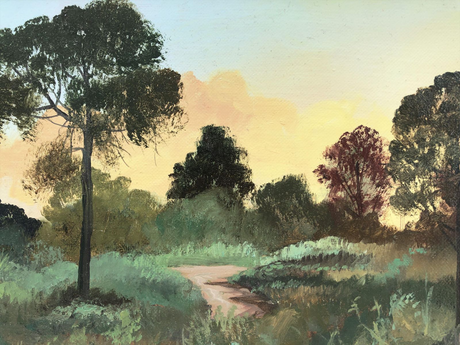 Alberto Biesok Mediterranean Sunset Forest Landscape Oil Painting Spanish Impressionist Style 2019 photo 400.0