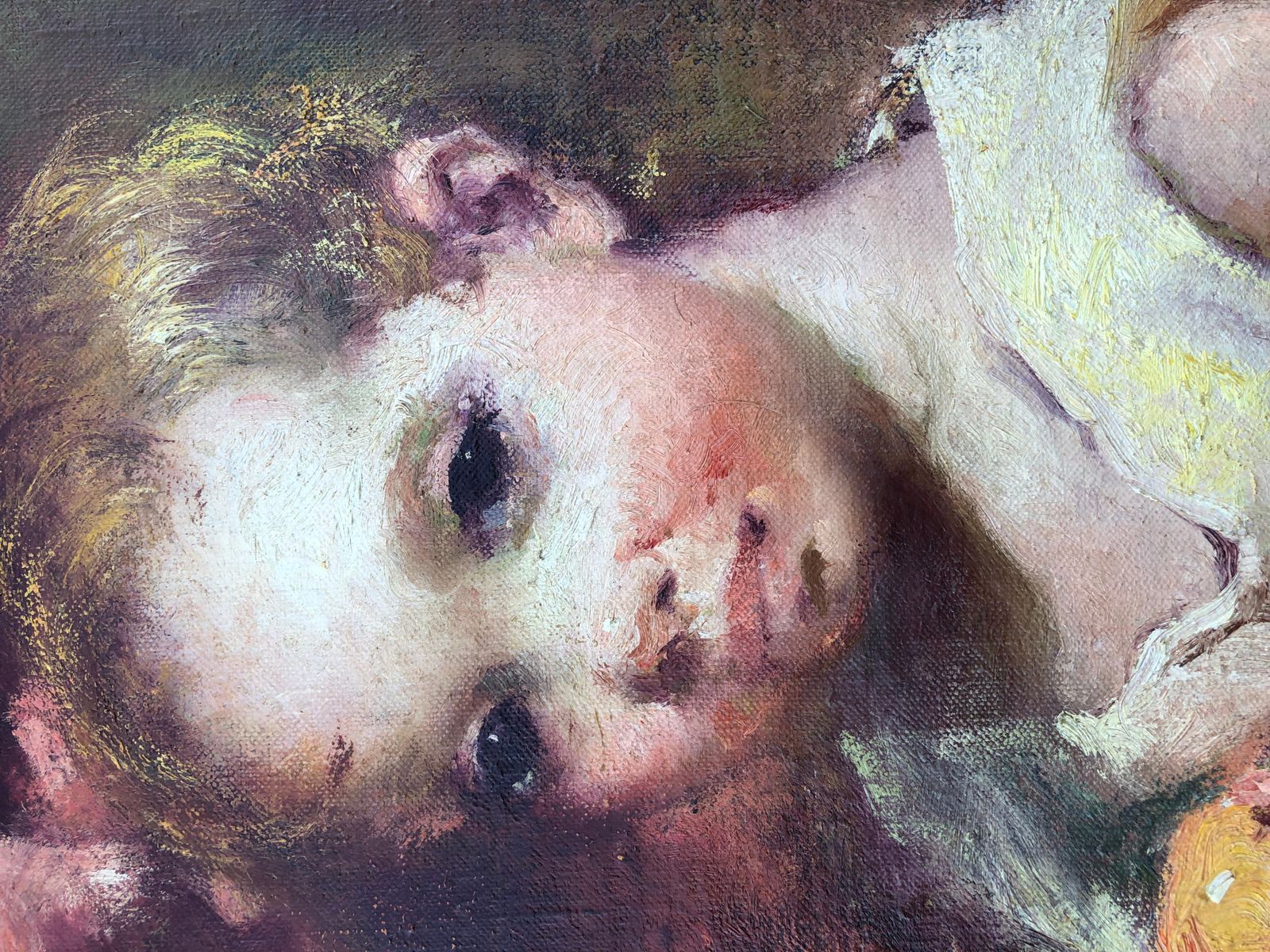 Rosendo González Carbonell – Olieverfschilderij 'Moeder En Kind', Ca. Jaren 1960 photo 700.0