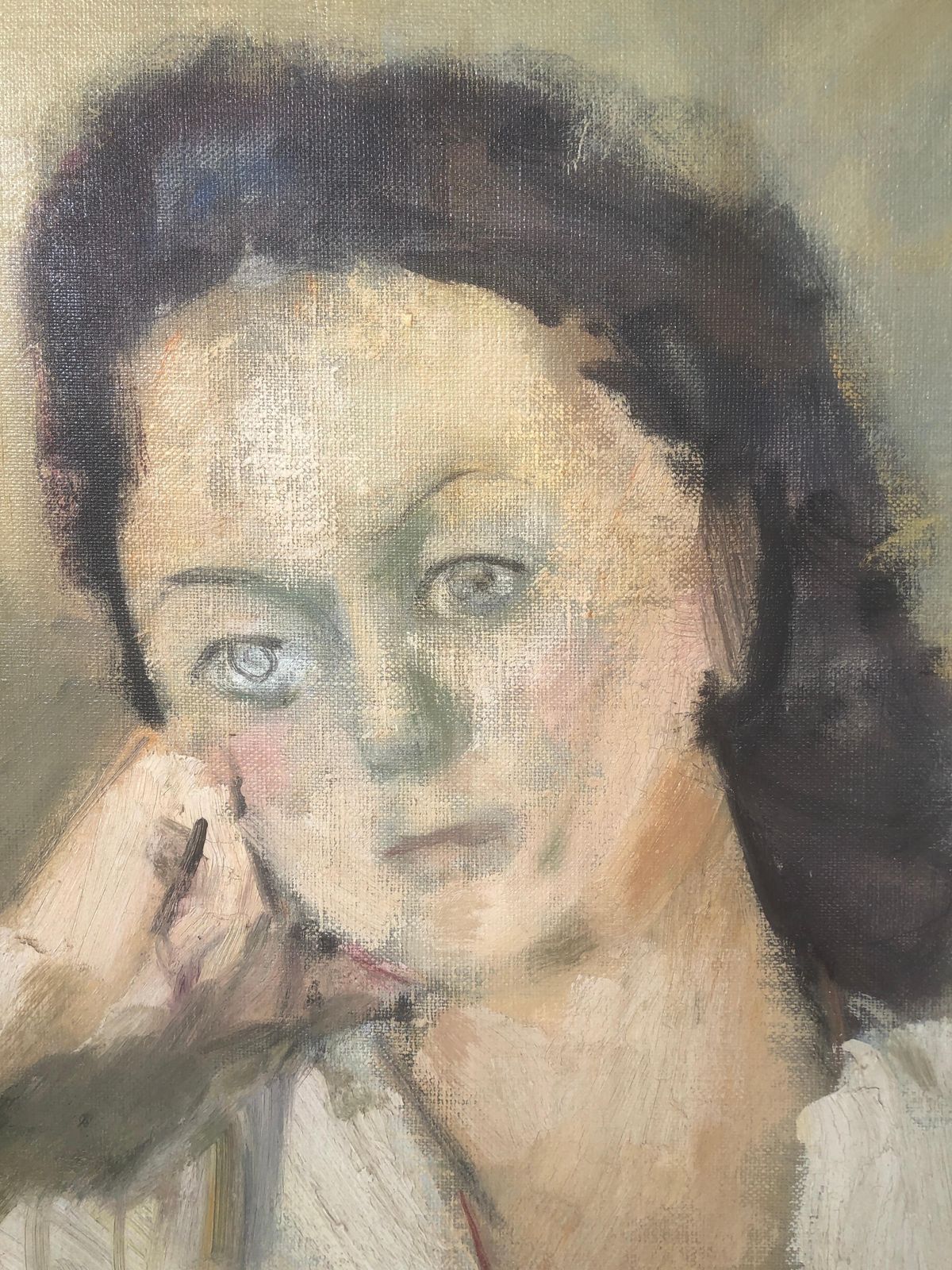 Ignasi Mundó French Fauvist Portrait Of Woman In White Dress Catalan Modernist Oil Painting 1945 photo Art
