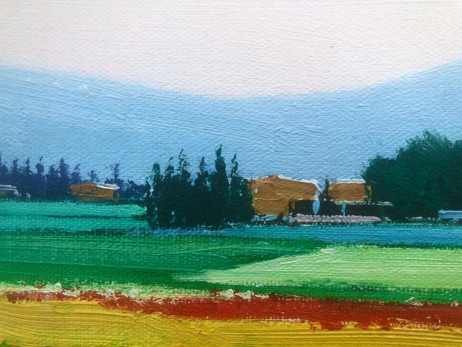 Agusti Gil Flowery Landscape Oil On Canvas Painting Spain Spanish Town C.2000 photo 500.0