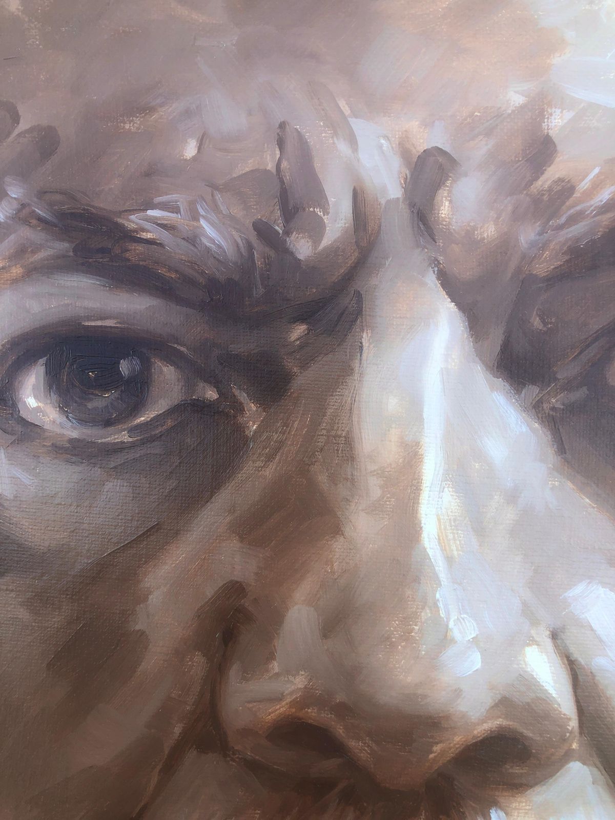 Lluis Ribas Self Portrait Oil On Canvas Painting C.2000 photo Art