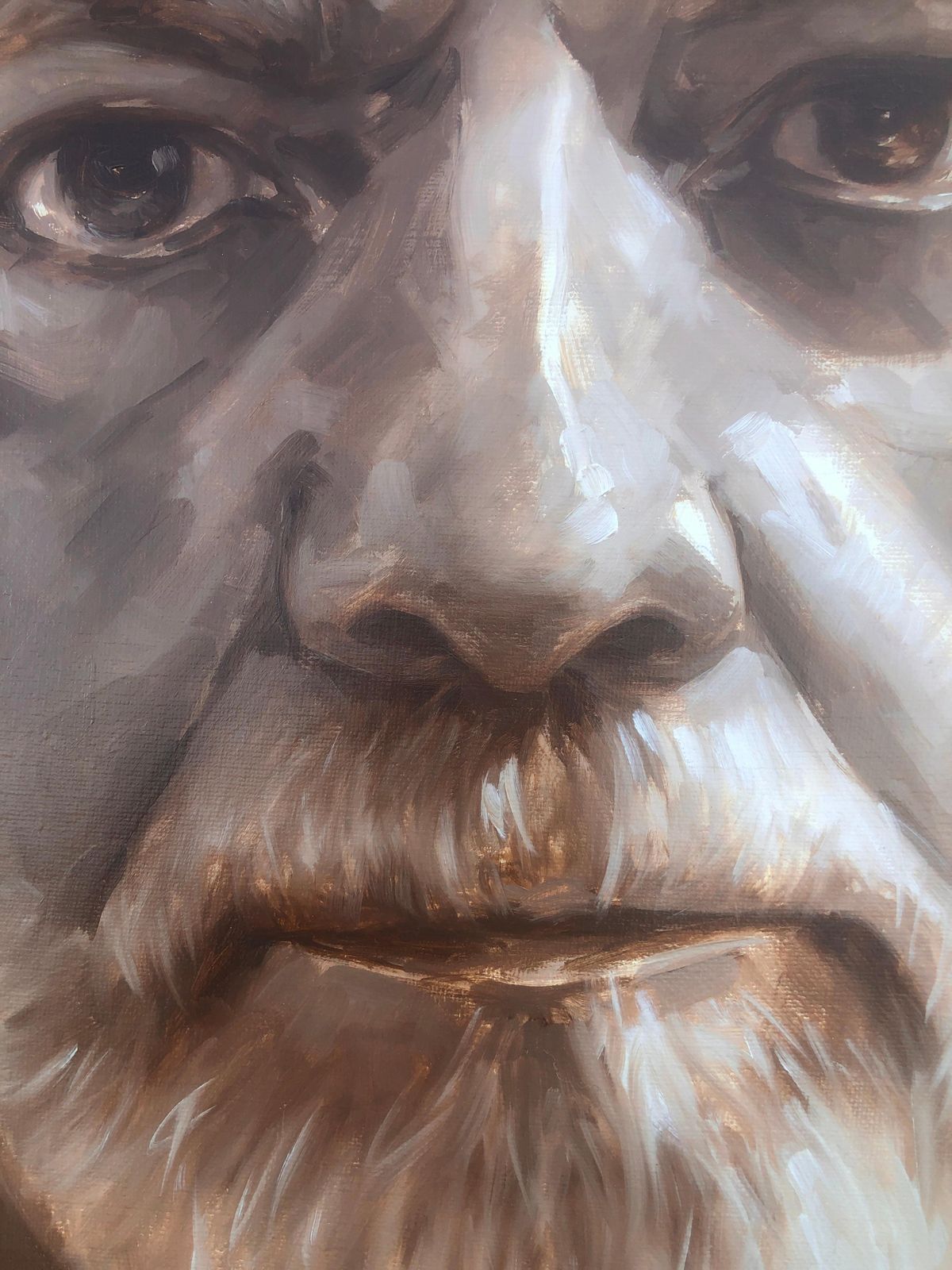 Lluis Ribas Self Portrait Oil On Canvas Painting C.2000 photo 700.0