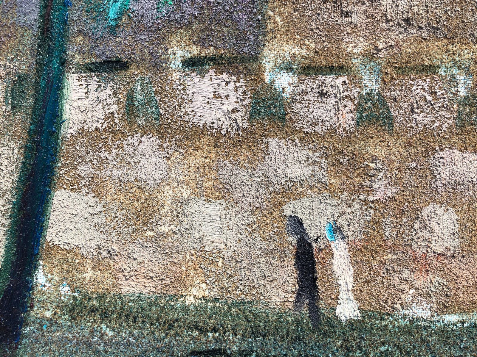 Manuel Capdevila Jerusalem Wall 1985 Oil Painting, Catalan Modernist Urban Landscape Holy City photo for sale