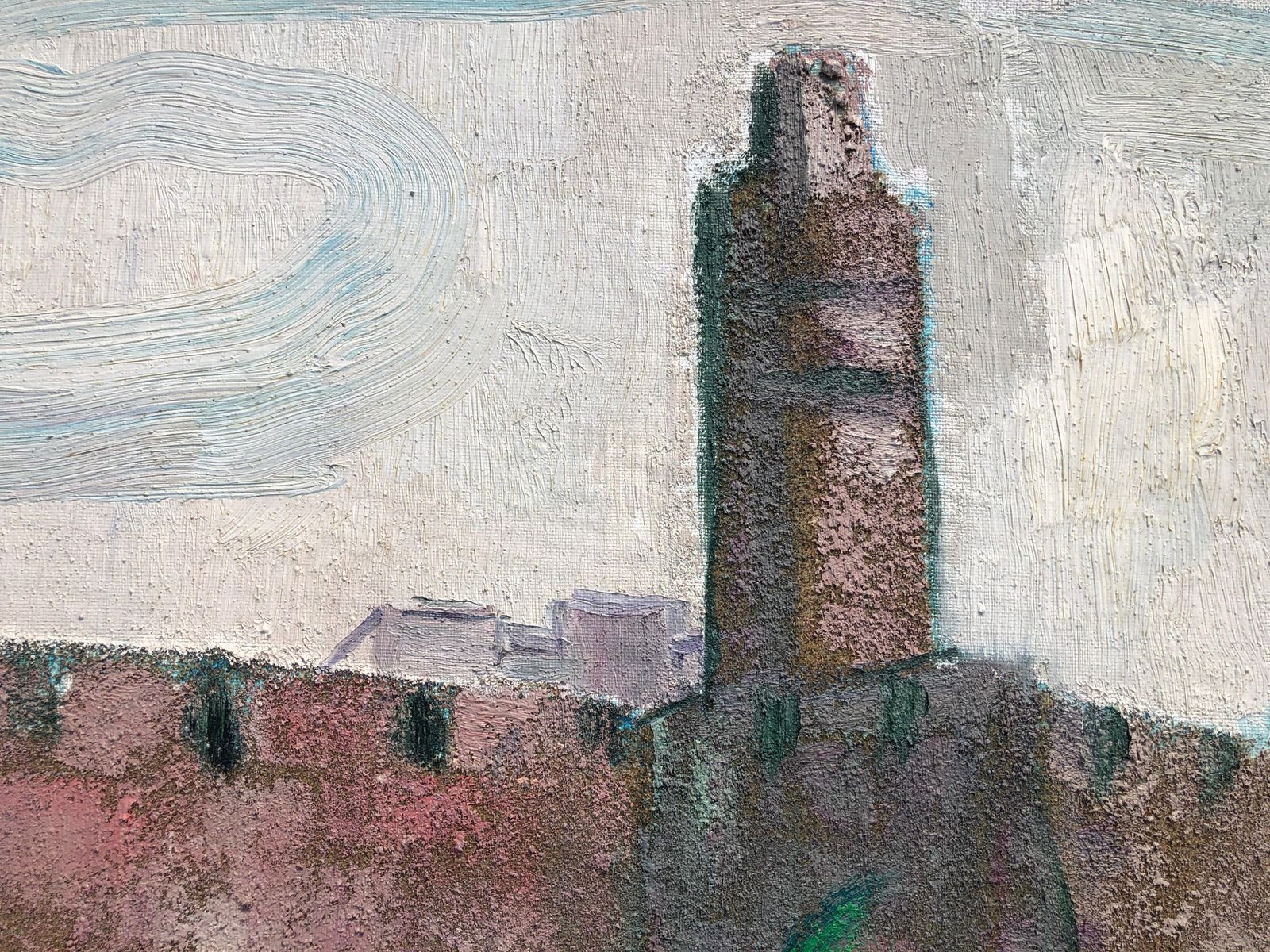 Manuel Capdevila Jerusalem Wall 1985 Oil Painting, Catalan Modernist Urban Landscape Holy City photo 1300.0