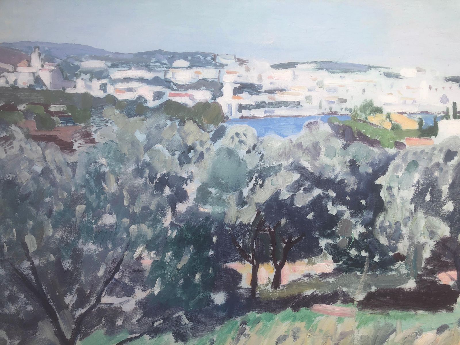 Rafael Duran Benet Cadaques Spanish Landscape Oil On Canvas Painting Spain Mediterranean C.1990 photo buy