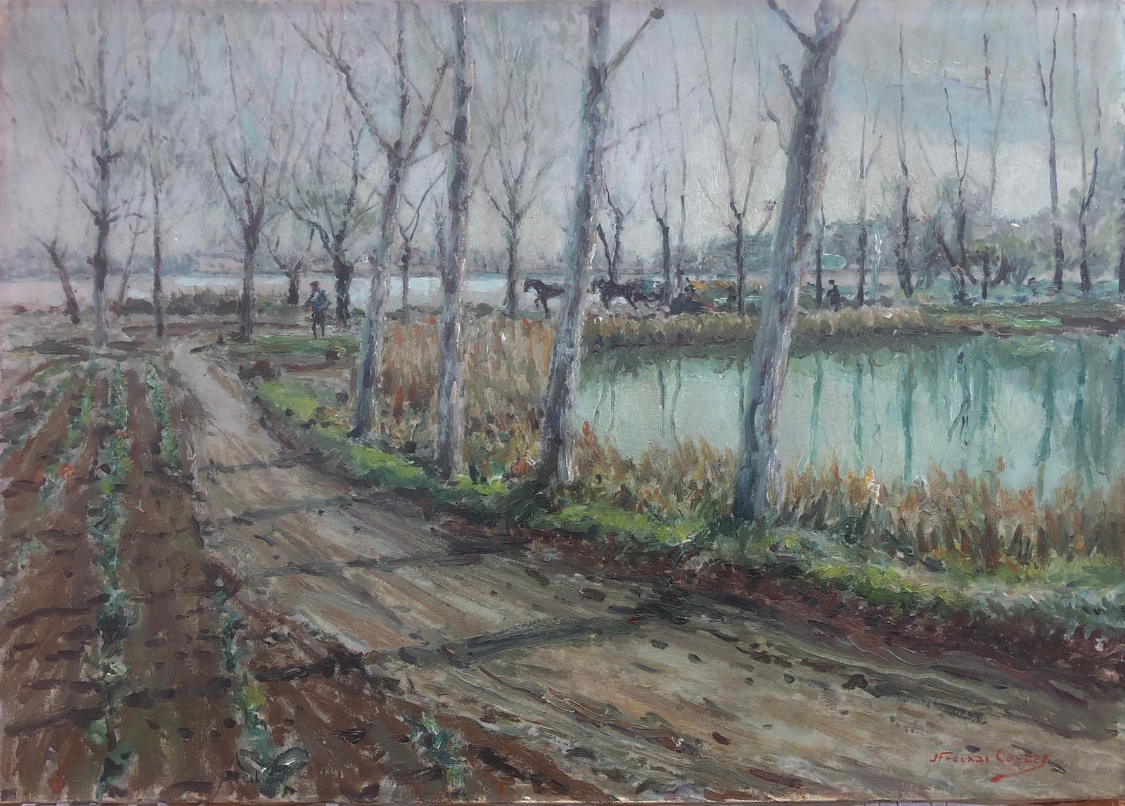 Jordi Freixas Cortes Banyoles Spain Oil On Canvas Painting Landscape 1949