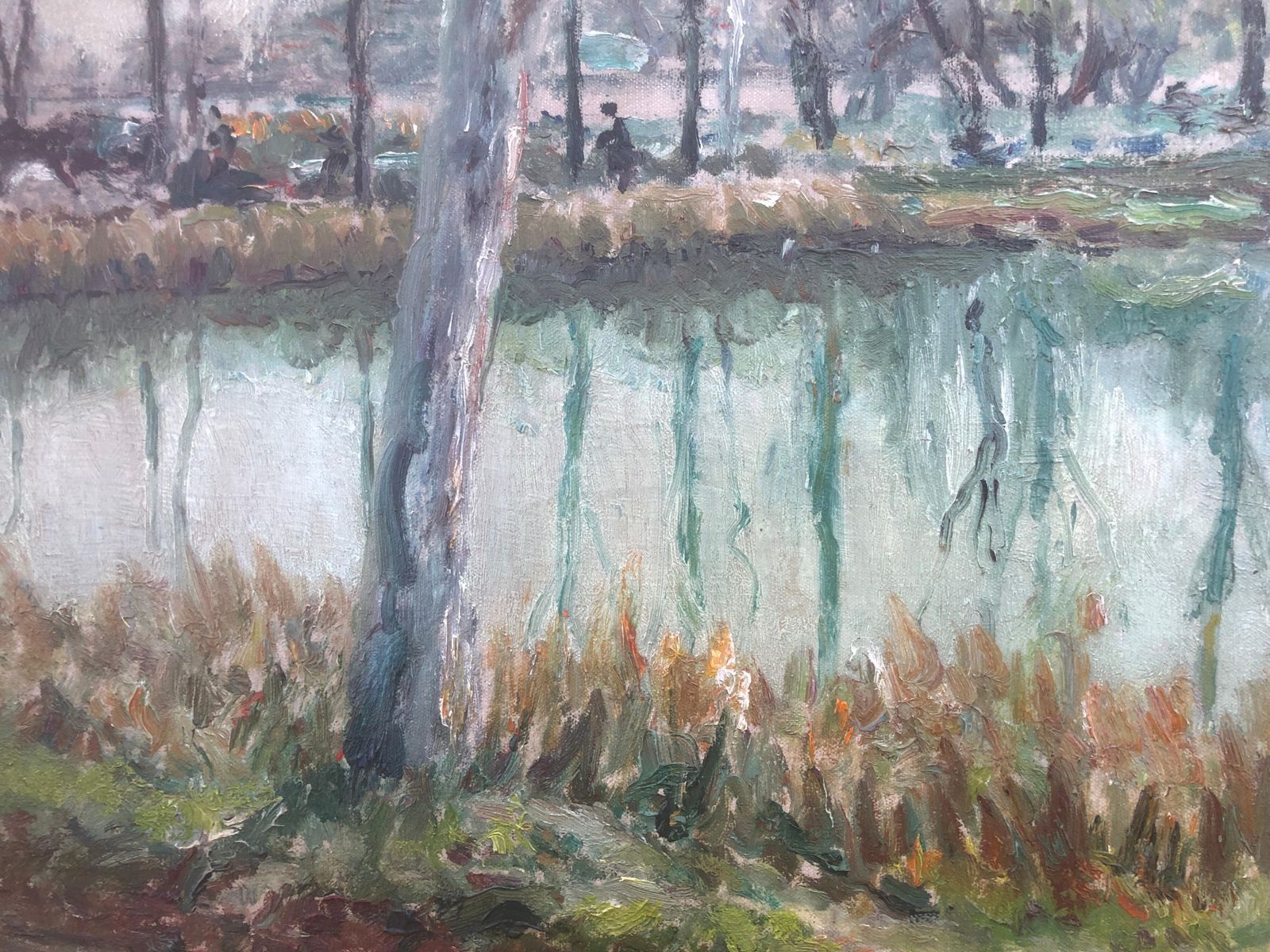 Jordi Freixas Cortes Banyoles Spain Oil On Canvas Painting Landscape 1949 photo for sale