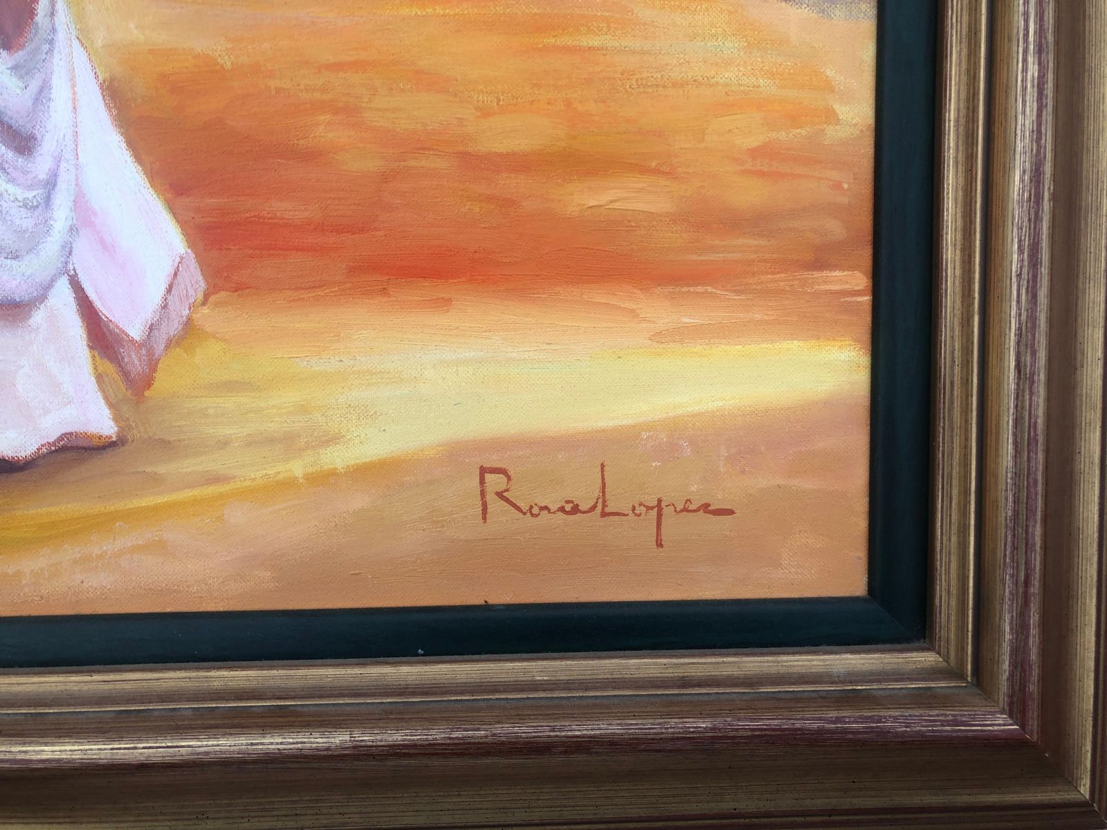 Rosa Lopez Path To The Kasbah Morocco Oil On Canvas Painting Orientalist Art C.2008 photo for sale
