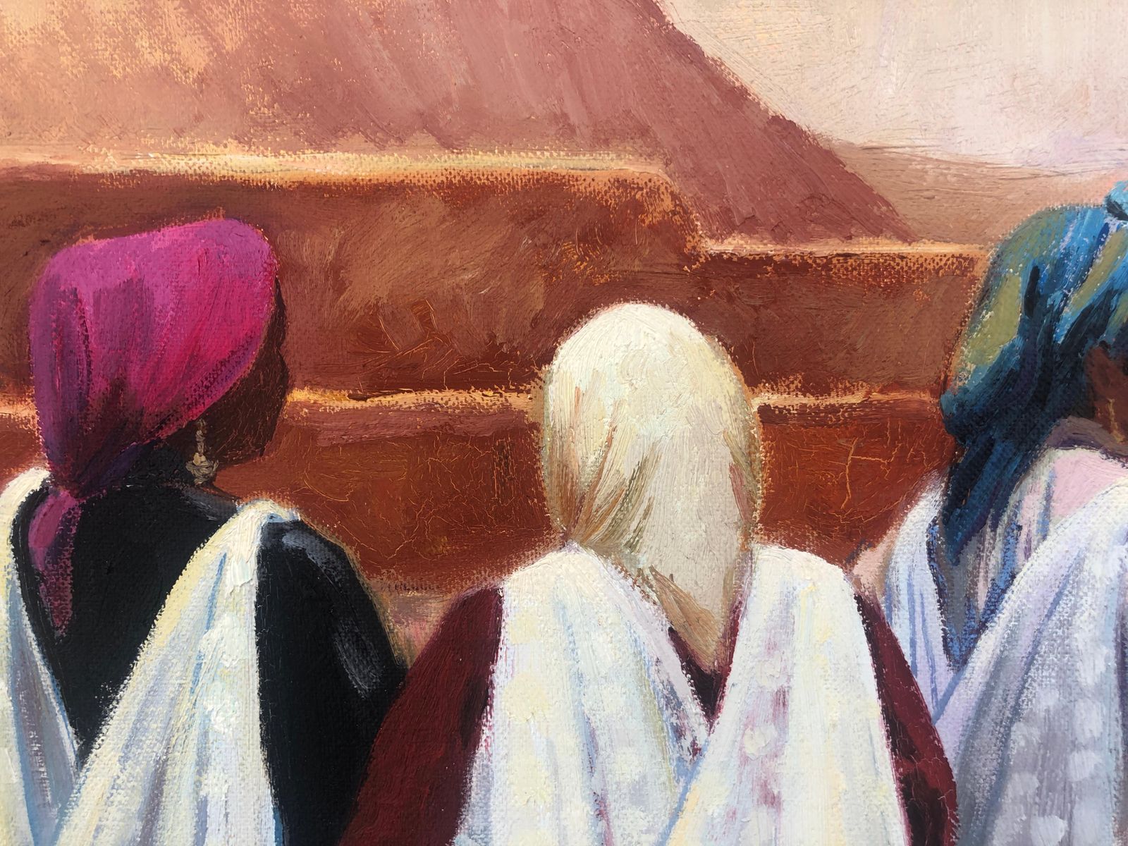 Rosa Lopez Path To The Kasbah Morocco Oil On Canvas Painting Orientalist Art C.2008 photo 1100.0