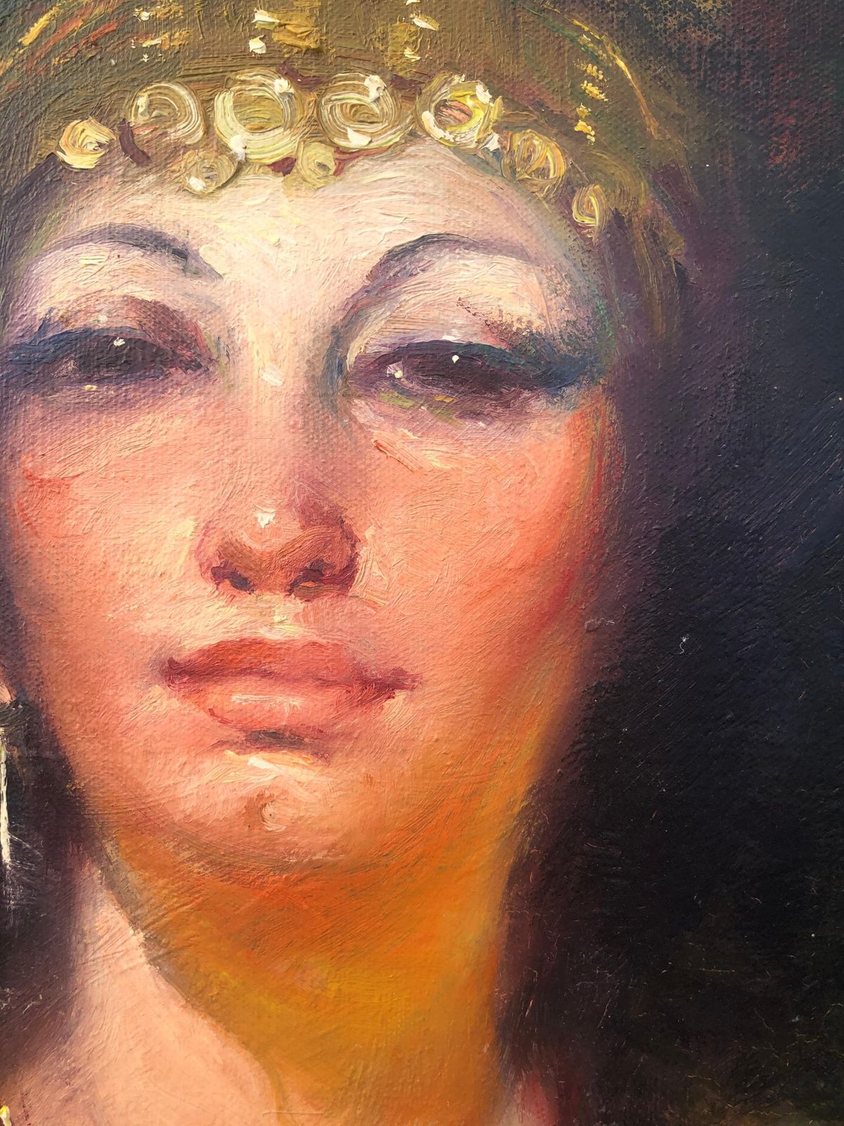 Rosendo Gonzalez Carbonell Odalisque With Tray Oil On Canvas C.1970 photo Art