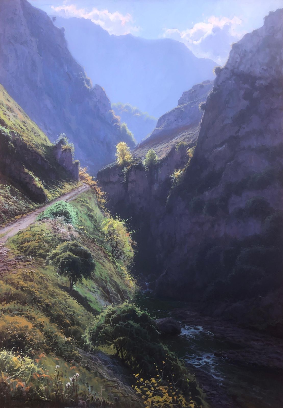 Carlos Sempere Peaks Of Europe Spain Oil On Canvas Painting Spanish Landscape 2012