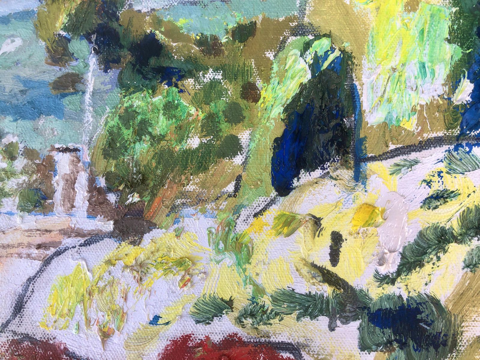 Josep Roca Sastre Spanish Mountain Landscape Oil Painting, Post Impressionist Mediterranean View 1981 photo for sale