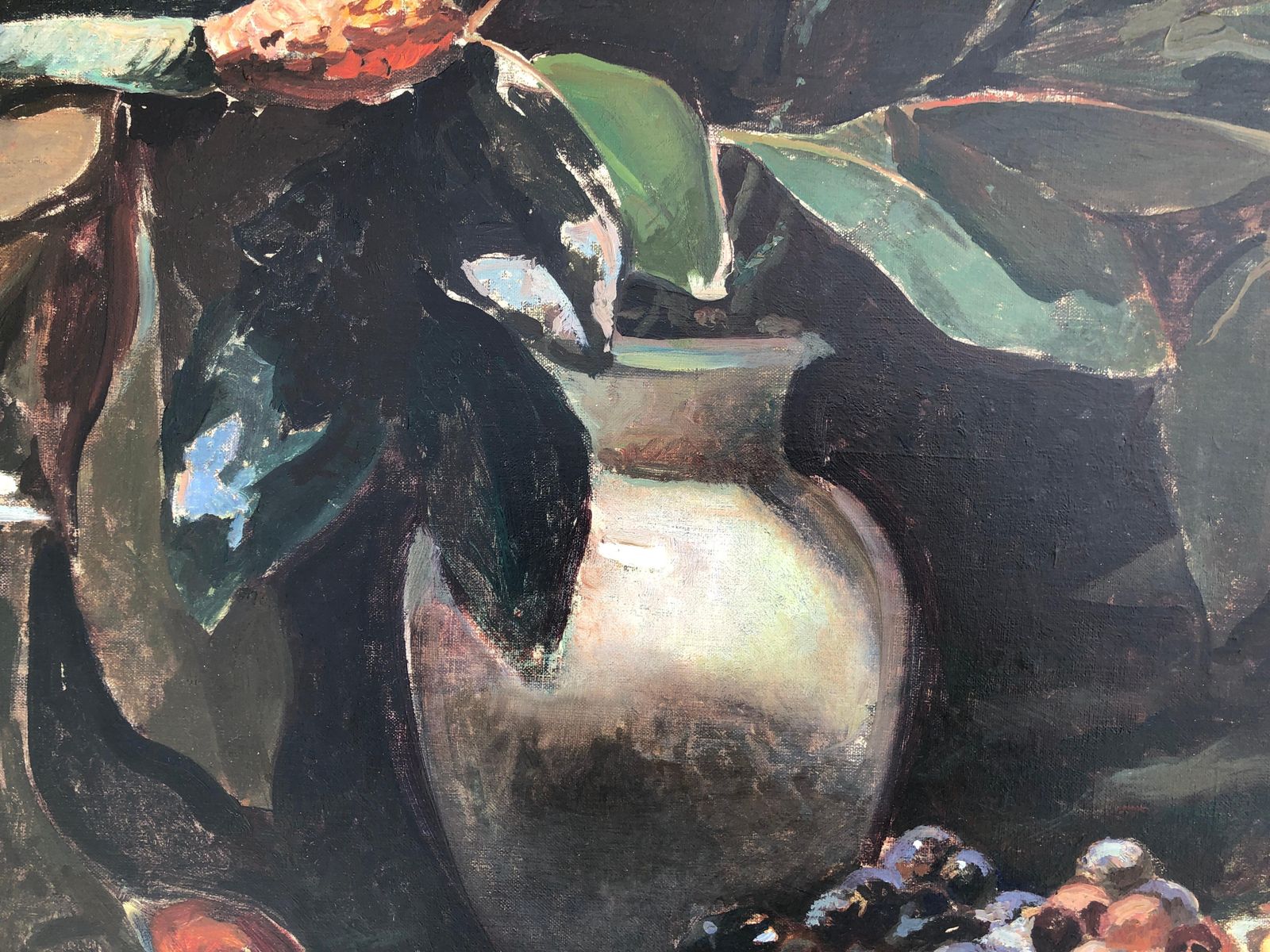 Josep Puigdengolas Large Spanish Classical Still Life With Quail And Fruit, Oil On Canvas, Post Impressionist Catalan School, C.1970 photo vinterior