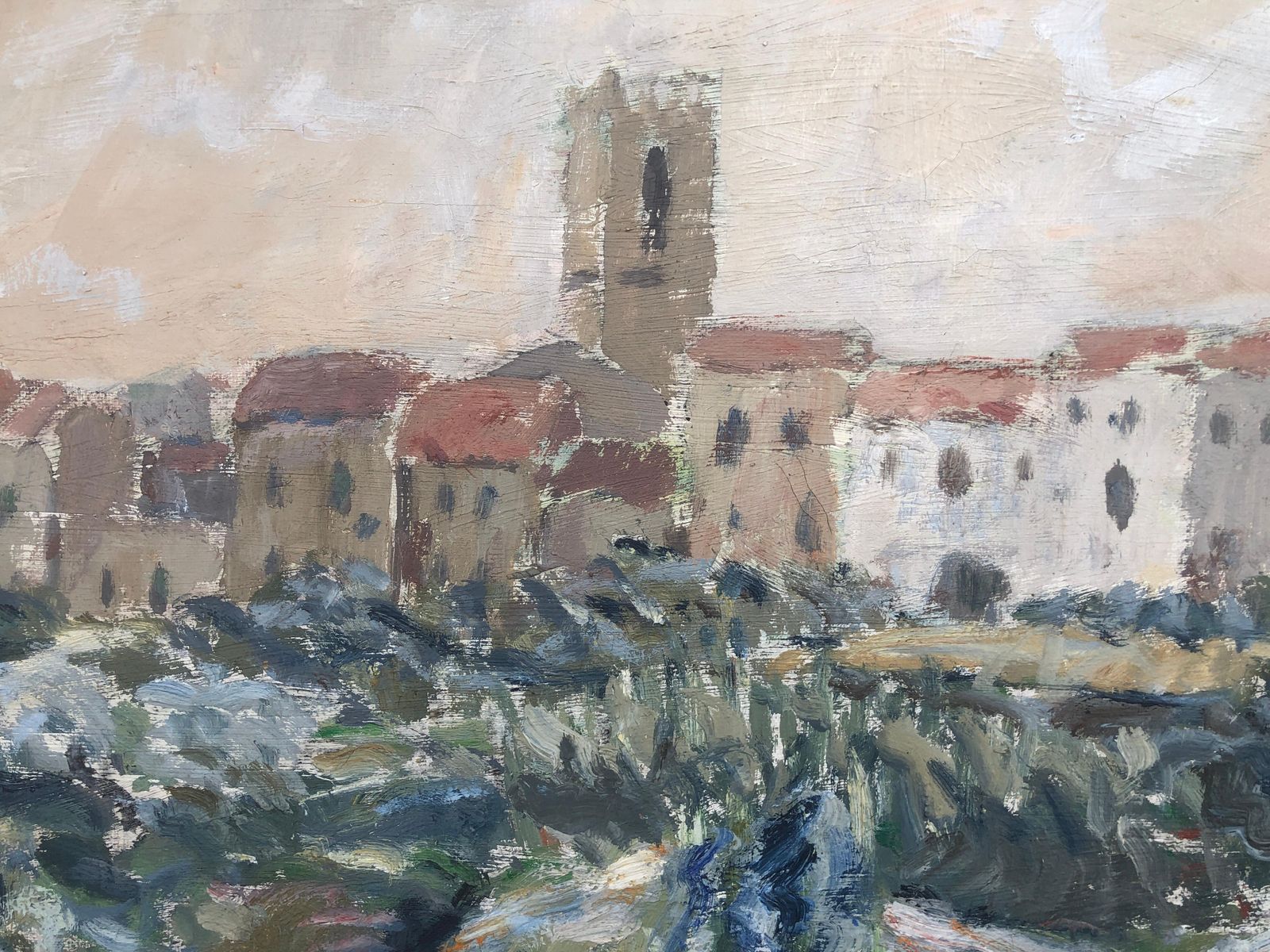 Josep Maria Riera I Aragó Spanish Landscape Oil On Canvas Painting 1975 photo 2300.0