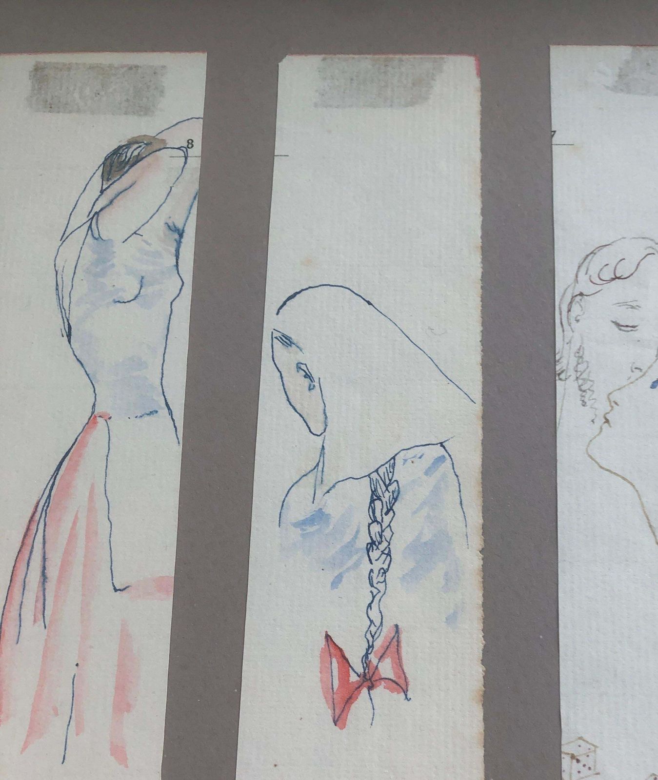 Pere Pruna Y Ocerans Four 1945 Female Nude Ink Drawings Catalan School école De Paris Style 1945 photo Art