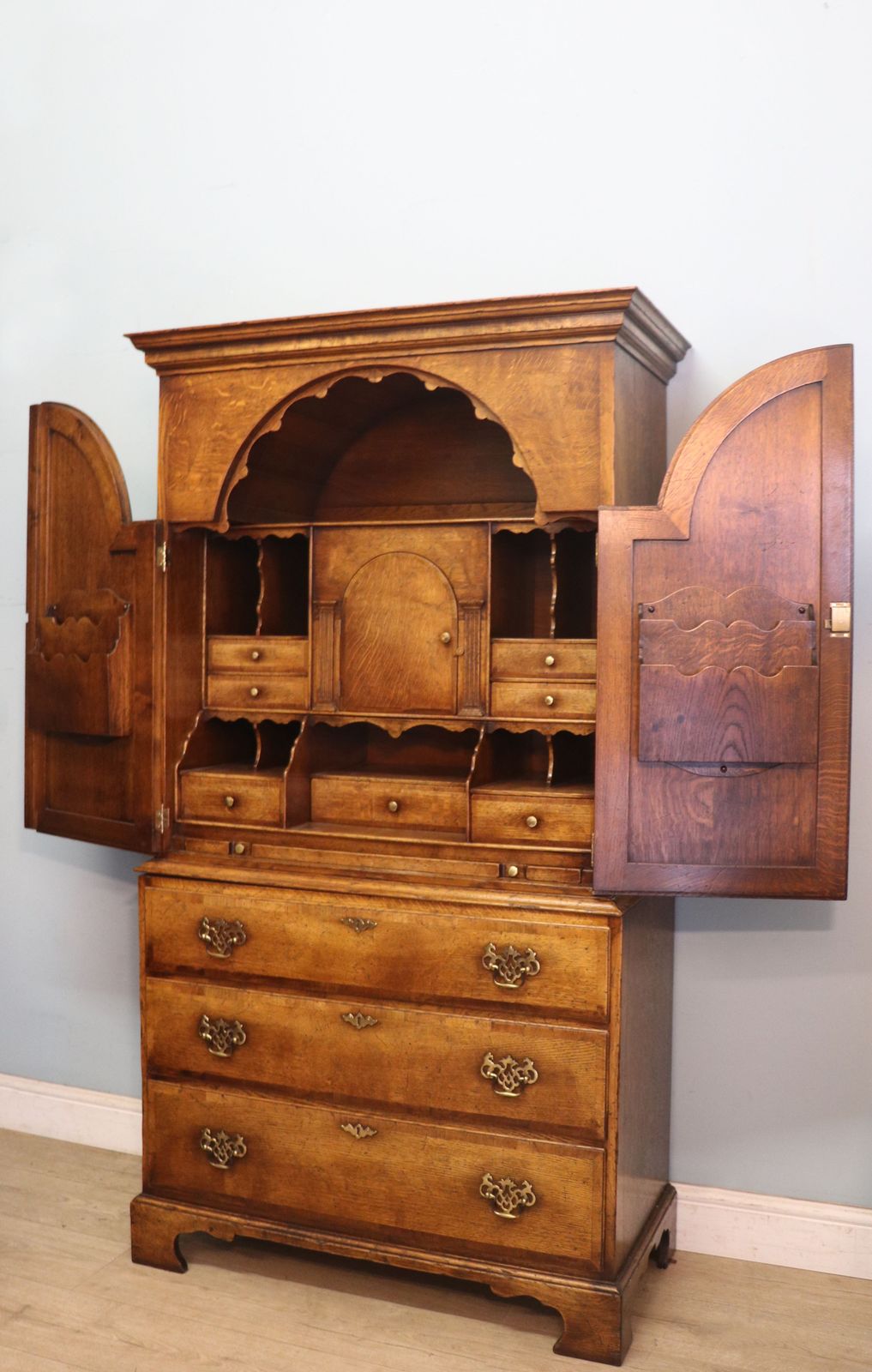 Absolutely Wonderful Reproduction Bureau Cabinet Is Built In The Georgian Style. photo Furniture