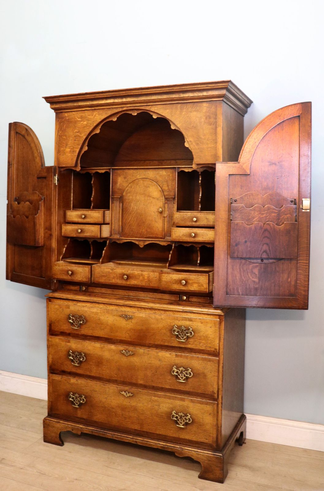 Absolutely Wonderful Reproduction Bureau Cabinet Is Built In The Georgian Style. photo vinterior