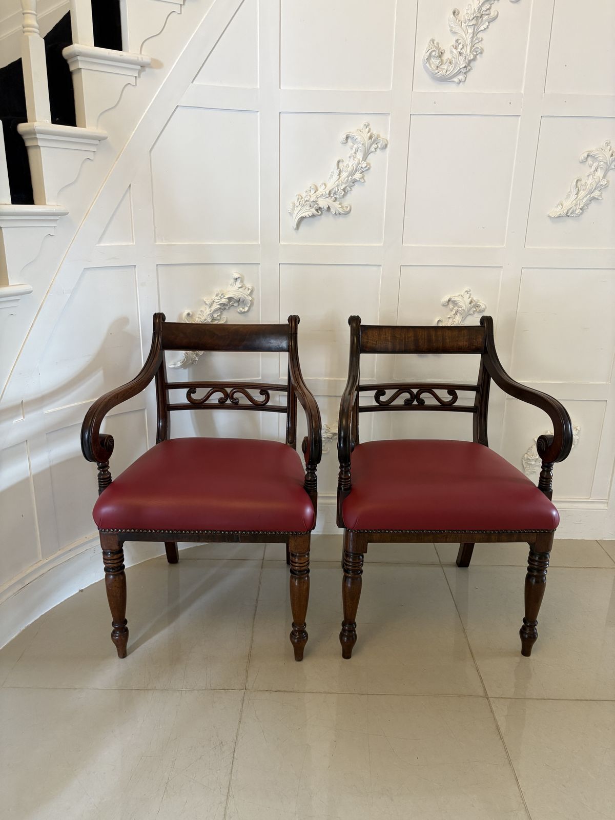 2295.0 Pair Of Antique Quality Mahogany Desk Chairs photo