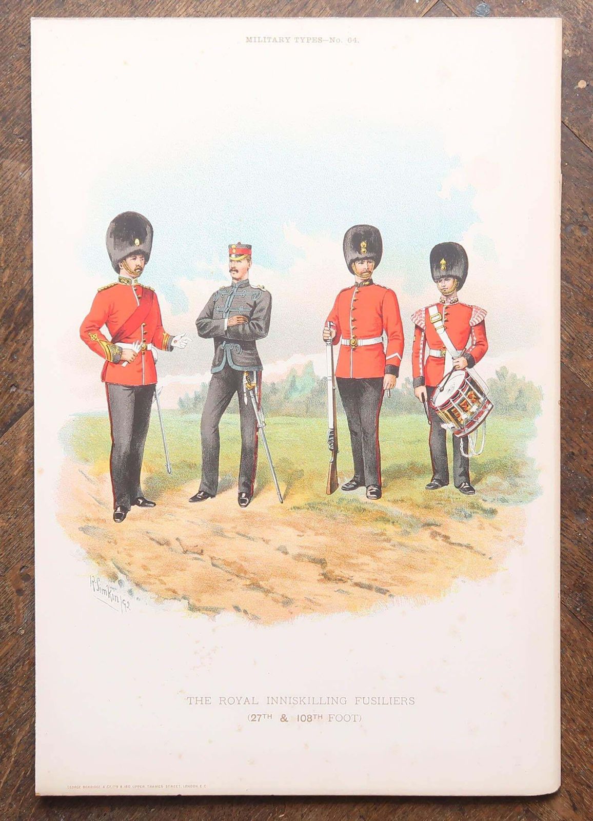 Set Of 8 Large Original Antique Prints Of Gentlemen In Military Costume. C.1890 photo furniture