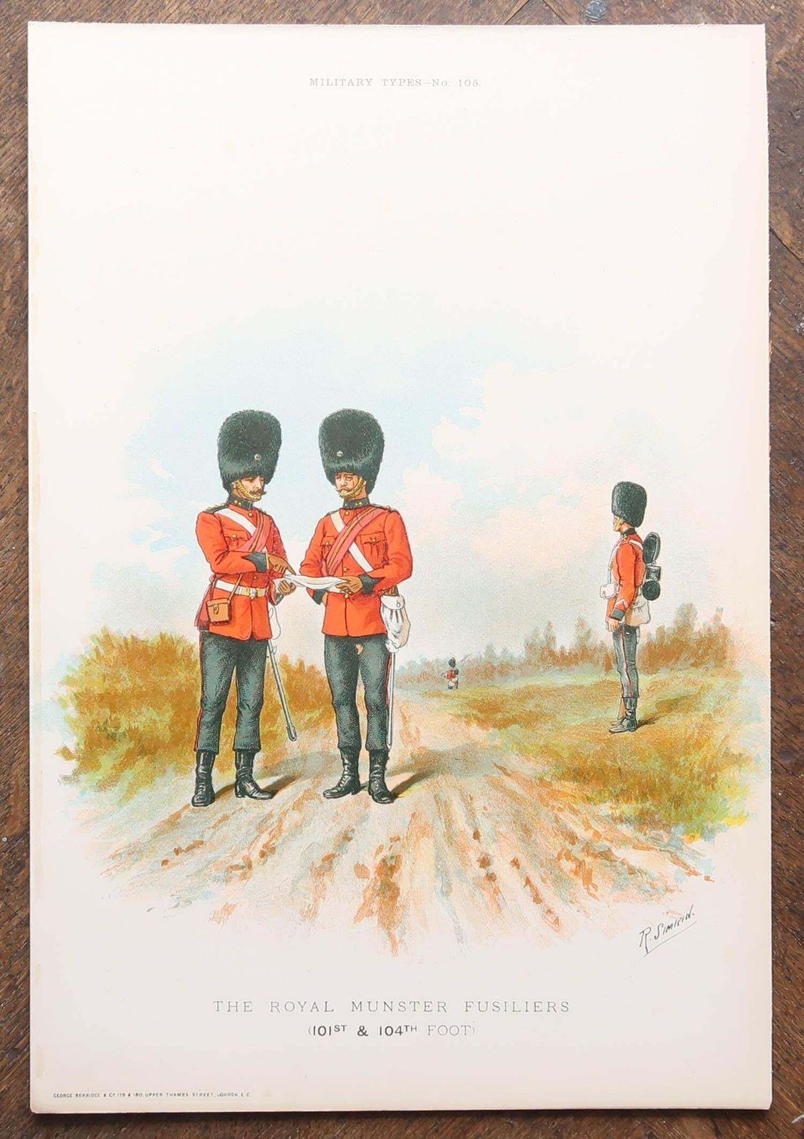 Set Of 8 Large Original Antique Prints Of Gentlemen In Military Costume. C.1890 photo vintage