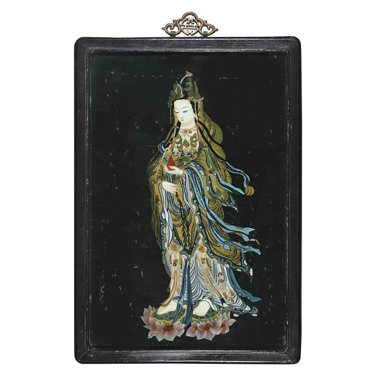 Oriental Woman, Enamel On Board, Early 20th Century