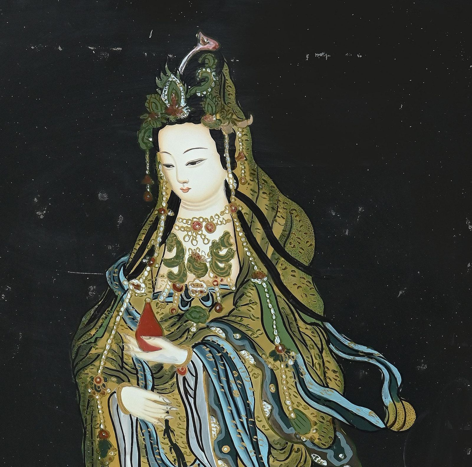 Oriental Woman, Enamel On Board, Early 20th Century photo 553.0