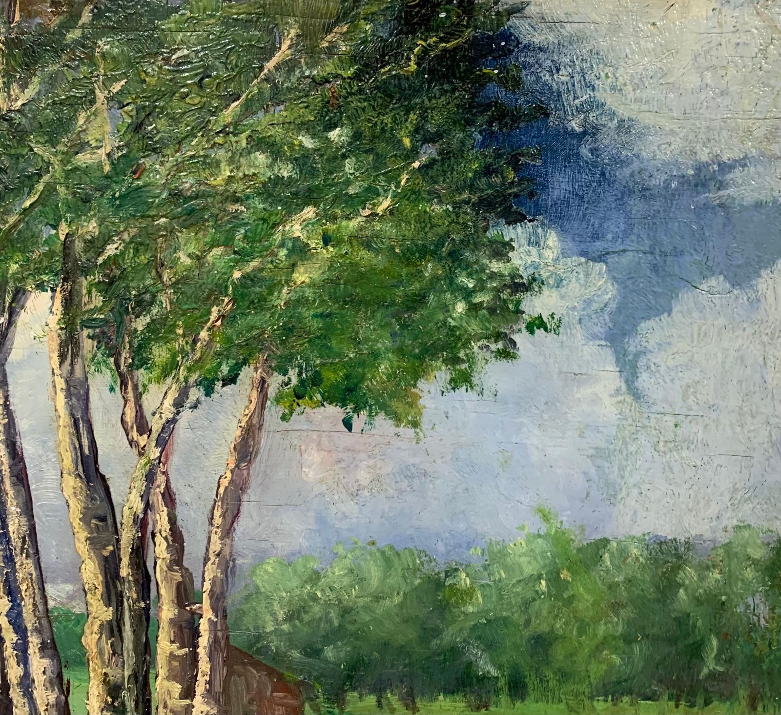 Edgardo Corbelli"Spring Landscape" Oil Cm. 28 X 38  1934  Green1934 photo for sale
