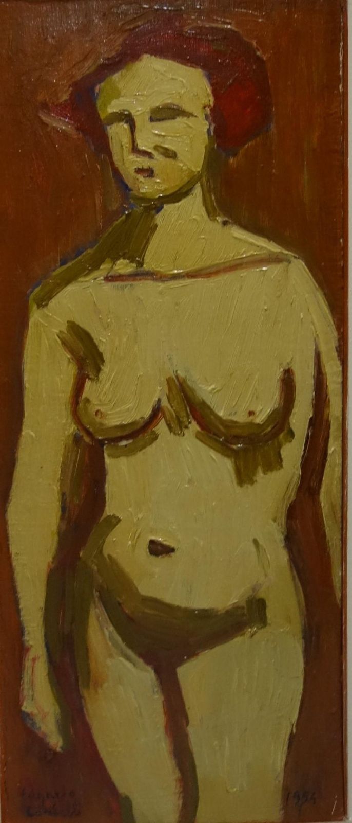Edgardo Corbelli " Orange Nude "Oil  Cm. 25 X 60   19521952