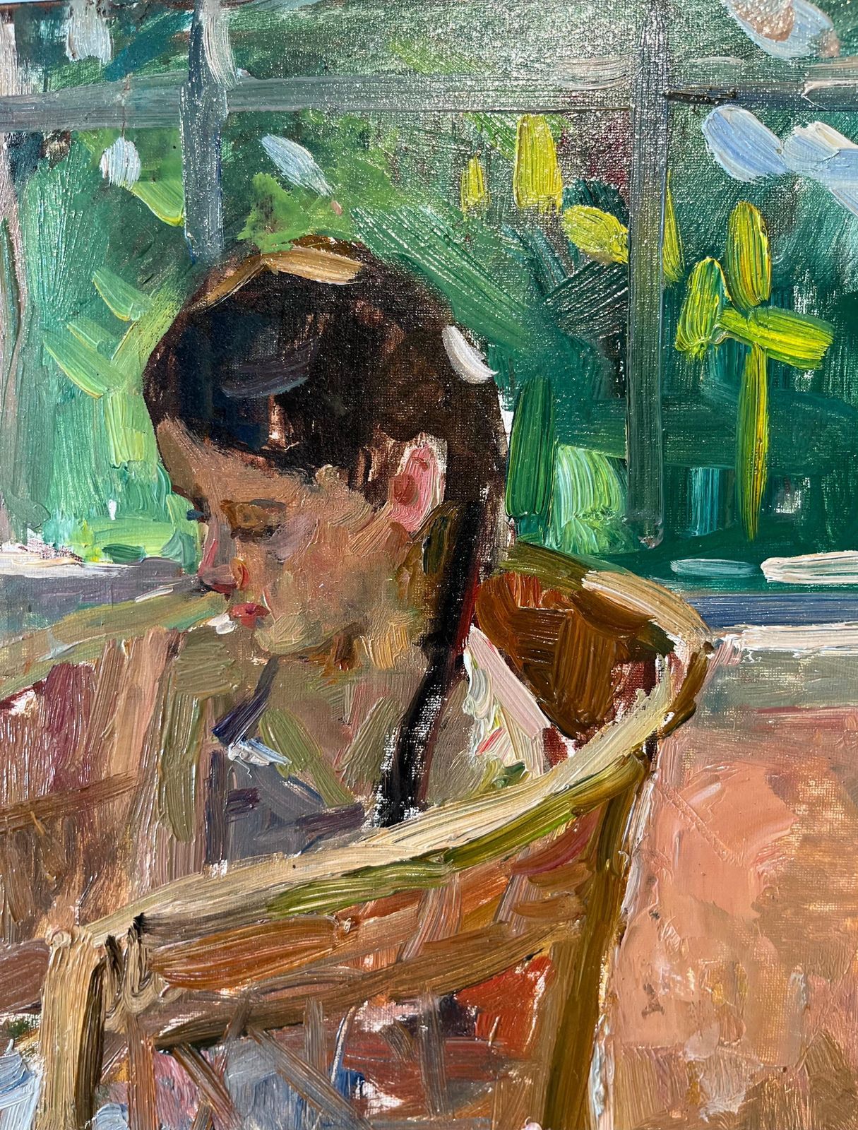 Klara Vlassova"Bimba In Poltrona" Olio Su Cartone Cm. 35 X 25   1980 Ca1980 photo vinterior