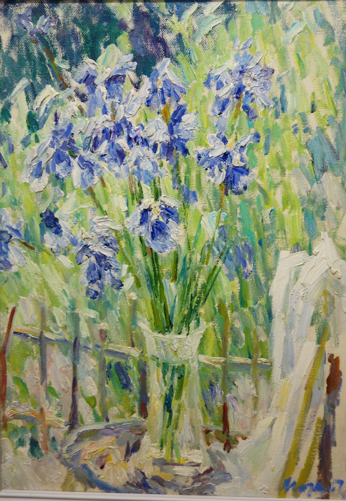 Georgij Moroz Purple Iris  Oil  Cm. 49 X 69  Purple 1995 photo furniture