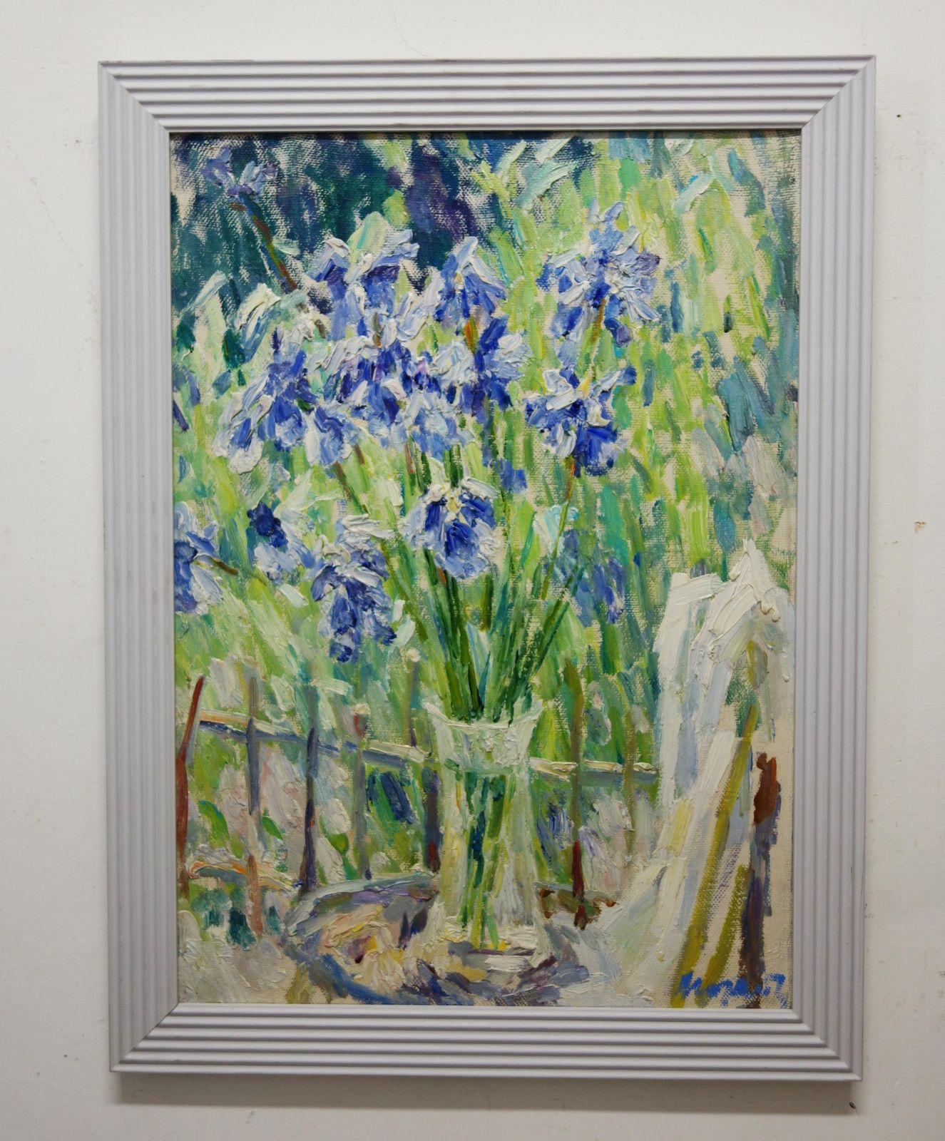 Georgij Moroz Purple Iris  Oil  Cm. 49 X 69  Purple 1995 photo for sale