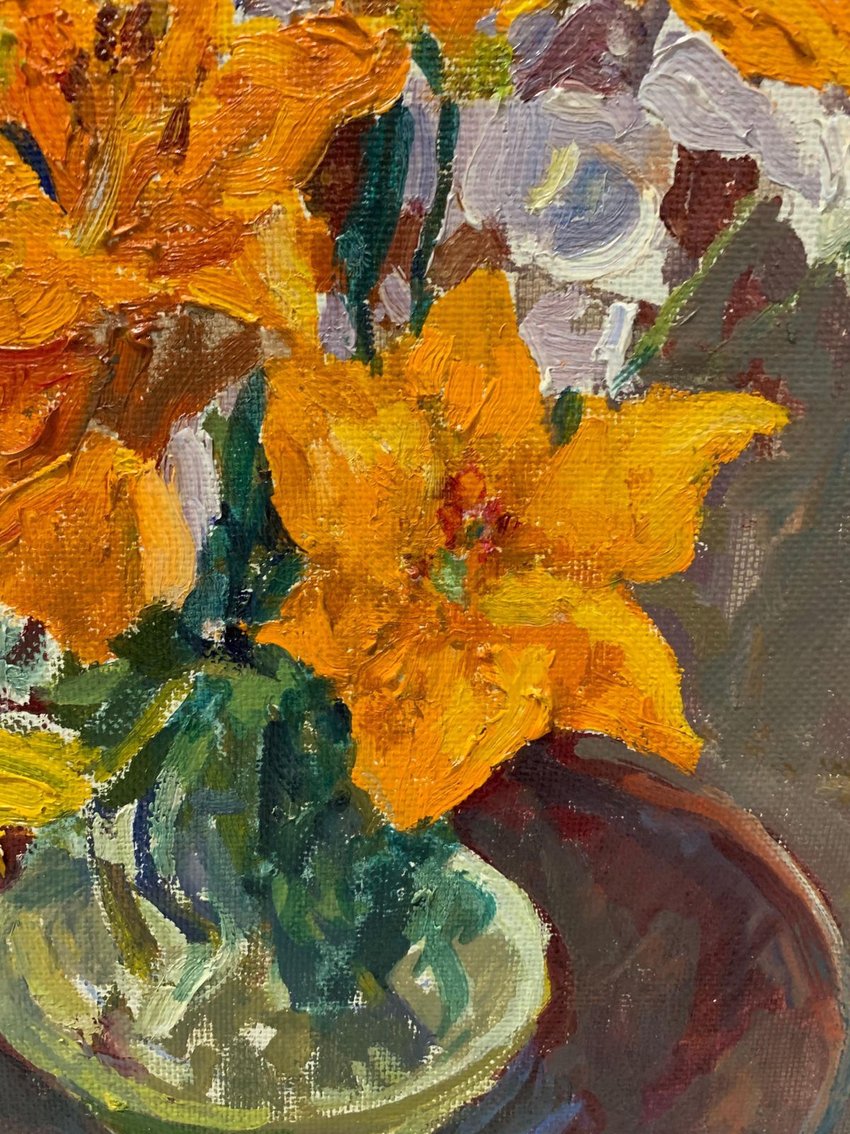 Maya Kopitzeva"Bouquet Of Orange Flowers"Flowers, Orange  Oil Cm. 40 X 50  19811981 photo 4677.0