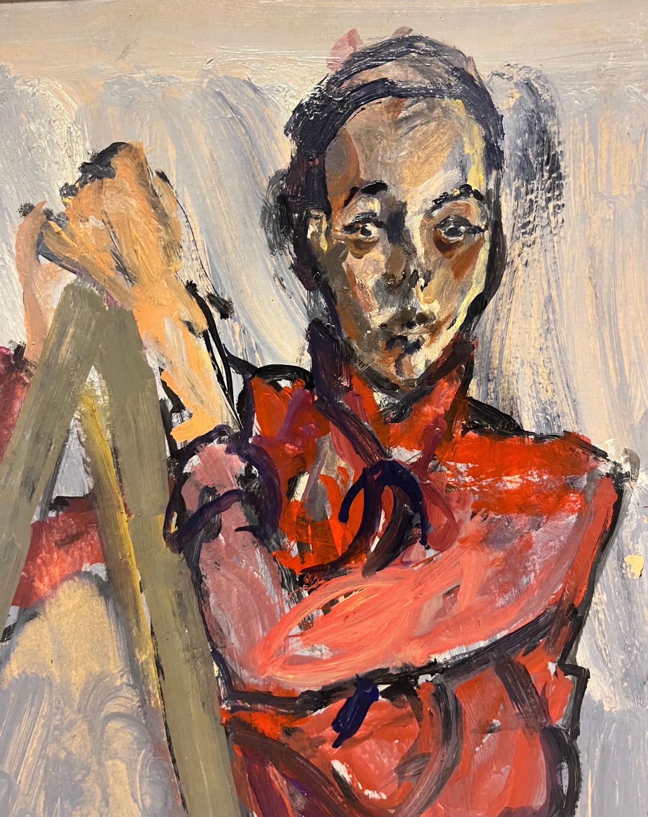 Edgardo Corbelli"Donna Con Vestito Rosso" Olio Cm. 50 X 70  19791979 photo for sale