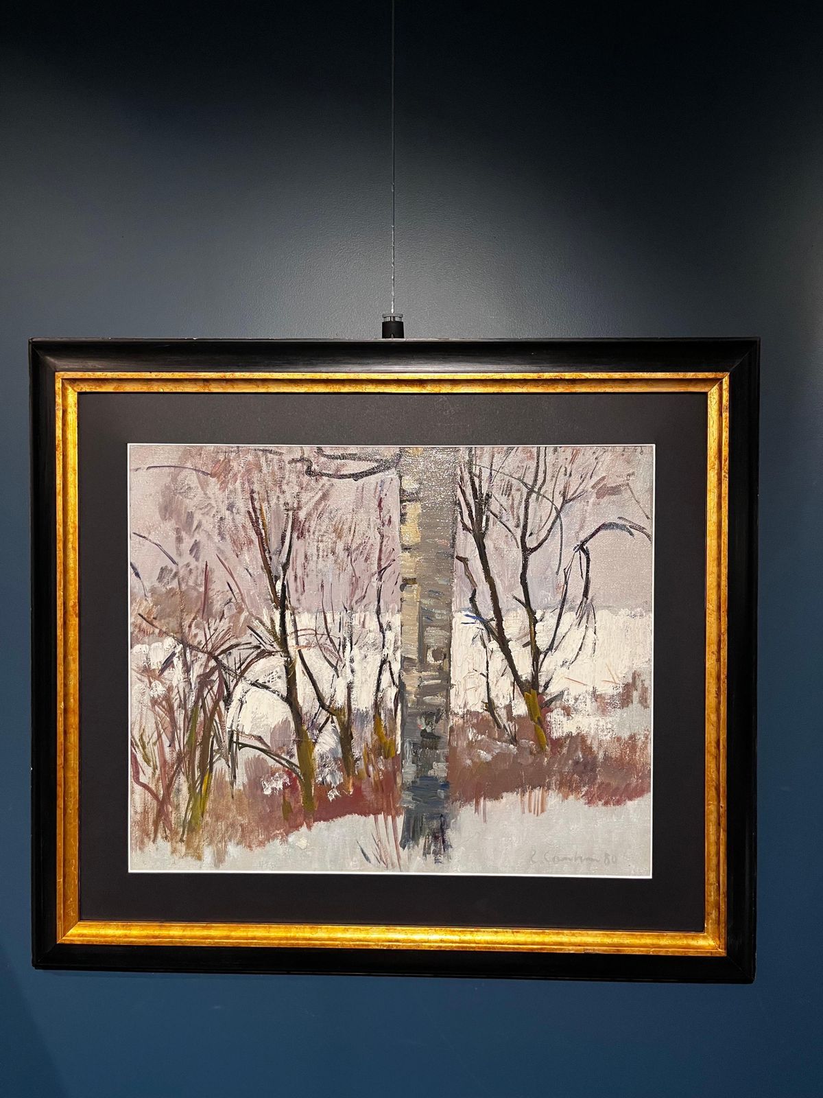 Gleb Savinov"Winter In The Wood " White , Winter, Wood Oil Cm. 54 X 45 1980 photo 4252.0