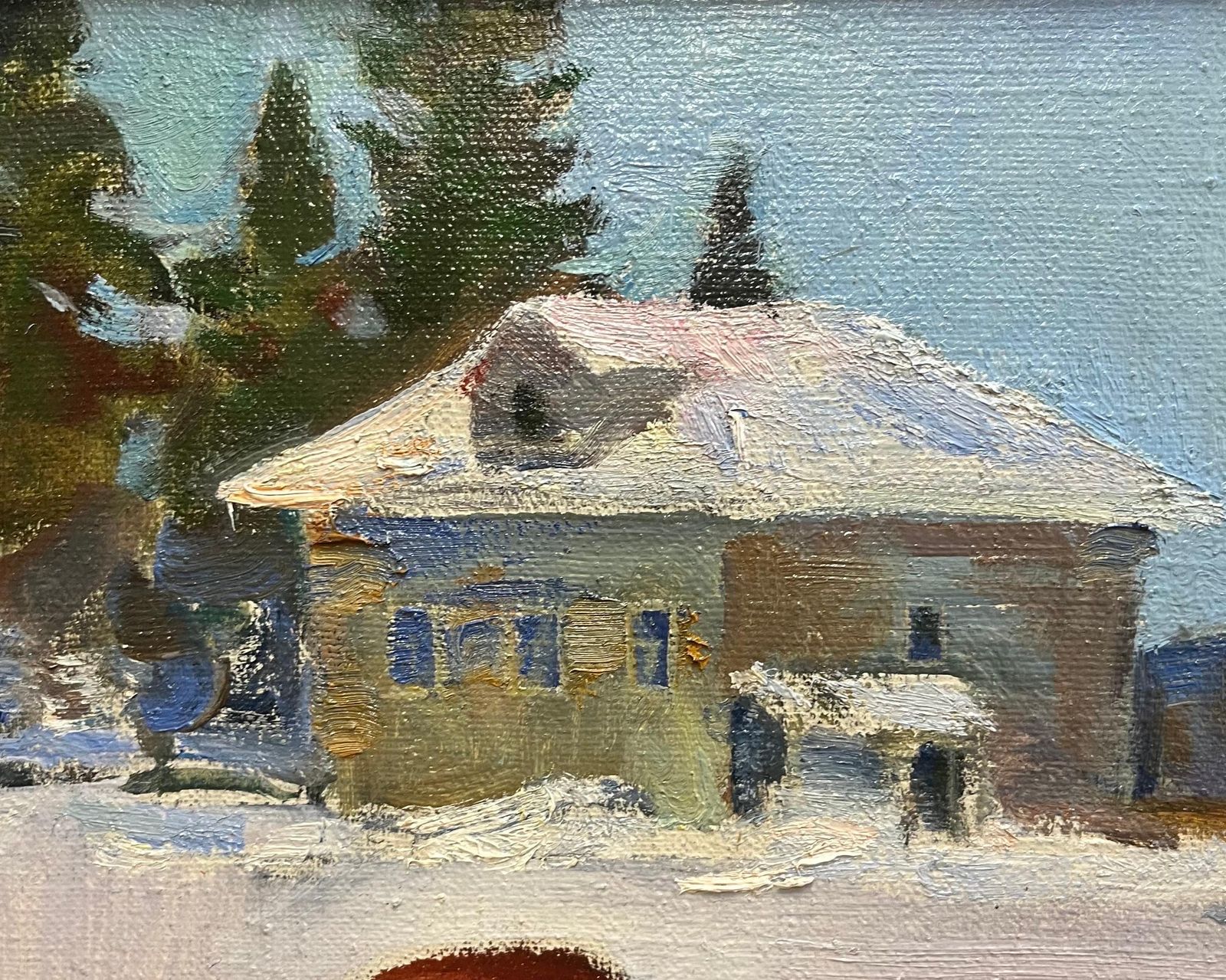 Leonid Vaichilia" Febbraio " Cavalli Nella Neve , Olio  Cm. 84 X 63  19651965 photo buy